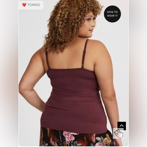 NWT Torrid M/L Foxy Cami Tank Top Sassafras Size 00 - Picture 3 of 11